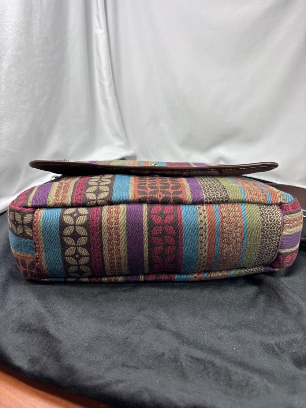 FOSSIL Vintage Y2K Multicolor Canvas Crossbody Messenger Bag Boho Festival - Picture 11 of 14